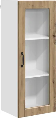 Image de Armoire murale en verre vidaXL PORTO, chêne artisanal, 40 x 31 x 100 cm