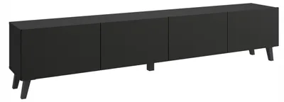 Zdjęcie produktu dla Nowoczesna szafka RTV 190 cm na nóżkach do salonu czarny grafit
