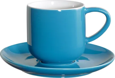 Image de ASA Set de 2 tasses à espresso avec soucoupe, turquoise d. 5,8 cm, h. 5,6 cm