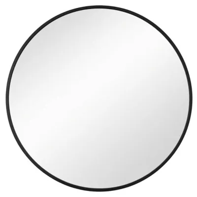 Produktbild von Rundes Wandspiegel mit Aluminiumrahmen, 60 cm, schwarz