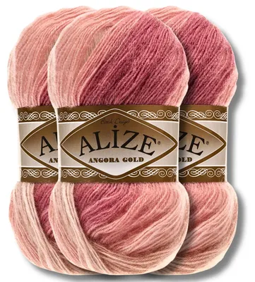 Produktbild von Alize 3x 100g Angora Gold Batik Wolle mit Farbverlauf, Häkeln, Stricken (5652)
