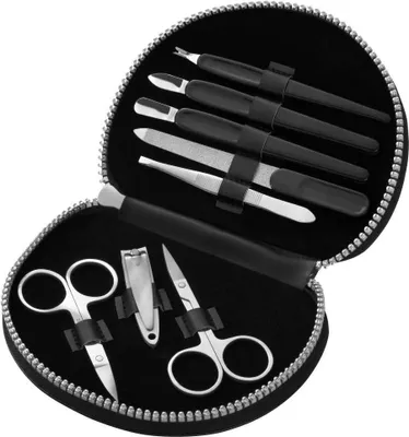 Image de Clauss set de manucure dans un étui en similicuir 8 pièces noir