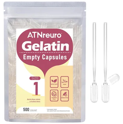 Image de Capsules gélatine vides, taille 1 (500 pièces), pour compléments alimentaires
