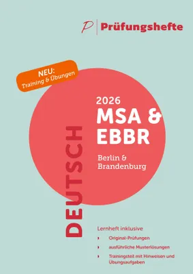 Produktbild von Prüfungsheft & Training - 2026 Deutsch MSA und eBBR - Berlin und Brandenburg - Original-Prüfungen und Lösungen