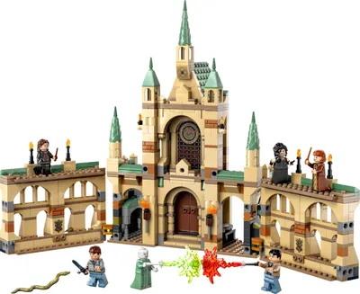 Produktbild von LEGO 76415 Harry Potter Der Kampf um Hogwarts, Schloss Spielzeug zum Bauen und Aufstellen mit Minifiguren wie Molly Weasly, Voldemort und viele mehr, Geschenk für Kinder, Jungen und Mädchen