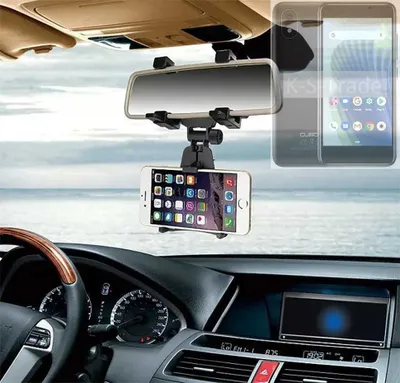 Produktbild von K-S-Trade Smartphone Halterung kompatibel mit Cubot J20 Rückspiegel Halterung schwarz Auto Halterung KFZ Halter