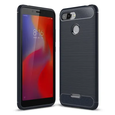 Zdjęcie produktu dla Xiaomi Redmi 6 Cover Silicone Blue Carbon Optic Case TPU Etui na telefon komórkowy Bumper
