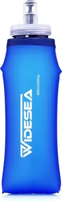 Produktbild von Faltbare Trinkflasche 600 ml, BPA-frei – Ultraleichte Soft Water Bottle aus TPU mit Silikon-Mundstück – Outdoor Wasserflasche für Wandern, Laufen, Radfahren, Festival