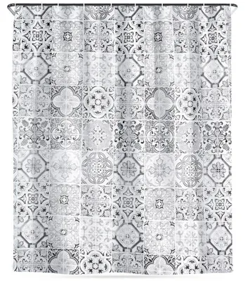Produktbild von Wasserdichter Duschvorhang mit Haken, 180 x 180 cm, Fliesenmuster