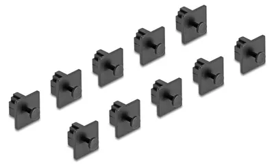 Productafbeelding van Delock stofbescherming voor RJ10-connector met handgreep, 10 stuks, zwart