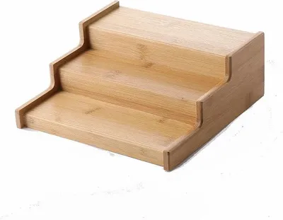 Produktbild von PolkaHome® Ausziehbares Gewürzregal 3-stufig – Bambus Kräuterregal für 12 oder 24 Gewürzgläser, Platzsparendes Standregal für die
