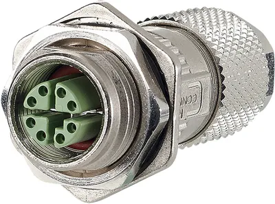 Produktbild von METZ CONNECT M12 Buchse IP67 gerade Flanschgeschirmt, X-kodiert, Cat.6A