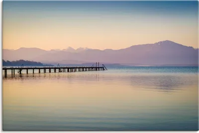 Produktbild von ARTland Leinwandbild Morgen am Chiemsee Größe: 90x60 cm