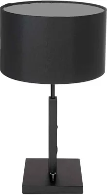 Produktbild von Steinhauer Tischleuchte Stang 1-flammig Mattschwarz mit schwarzem Stoffschirm 14x14cm