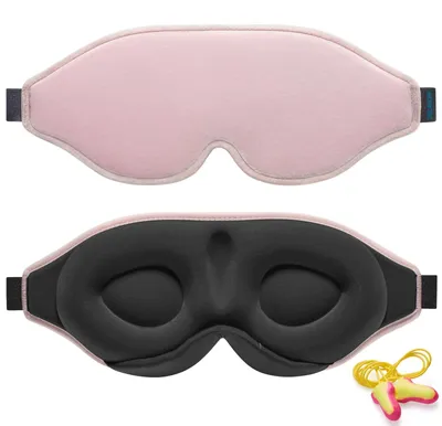 Image de Masque de sommeil masque pour les yeux - Soie glacée - Occultant - 30 g - Rose