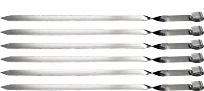 Produktbild von Grillspiesse 60cm x 2cm EXTRA BREIT 2mm Stark 6 Stück Adana Spieße Kebab
