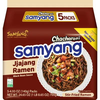 Produktbild von SAMYANG Instant-Nudeln Chacharoni 5 x 140 g Black Bean Sauce Ramen