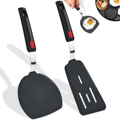 Obrázok produktu pre Silikónové špachtle na vajíčka a palacinky, 2 kusy, vhodné na vajíčka, palacinky, mäso a zeleninu