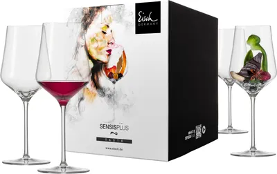 Image de EISCH : 4 verres à vin rouge, modèle 518/2, présentés dans un coffret cadeau, gamme SKY SENSISPLUS, référence 25185020/180072