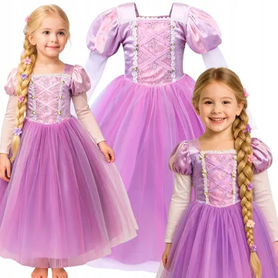 Produktbild von Hopki Rapunzel Prinzessinnenkleid Kostüm für Mädchen Größe 140/146