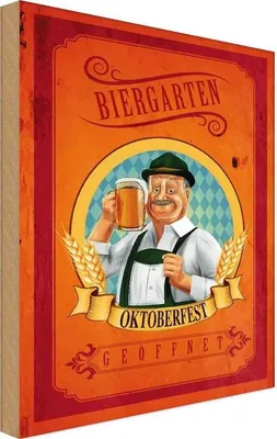 Produktbild von vianmo Holzschild 30x20 cm Biergarten geöffnet
