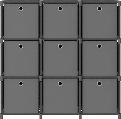 Produktbild von vidaXL Würfelregal mit 9 Boxen Grau 103x30x107,5 cm Stoff