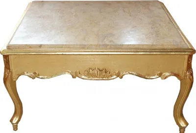 Image de Casa Padrino Table basse baroque or avec plateau en marbre 80 x 80 cm- style antique