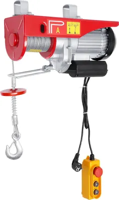 Obrázok produktu pre Elektrický lanový kladkostroj - PA800 Elektrický kladkostroj - 10 m/min - 1350-1450 W - nosnosť 400/800 kg - 220-230 V - káblové diaľkové ovládanie - červený