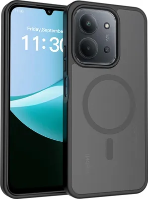 Obrázek produktu pro Magnetické pouzdro pro Xiaomi Redmi 15C 5G/4G, kompatibilní s MagSafe, matná průsvitná zadní strana, odolné proti nárazům Černá