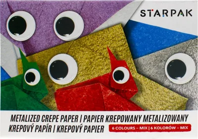 Image de Papier crêpé métallisé Starpak, format C5, 6 couleurs