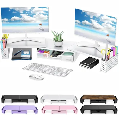Obrázek produktu pro Omgoods - Stojan pro dva monitory s nastavitelnou výškou a úhlem