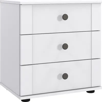 Produktbild von Nachttisch, 3 Schubladen, weiß,  CROPANI-43
