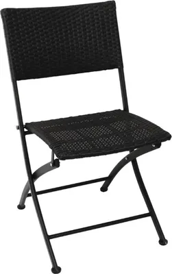 Produktbild von Bolero klappbare Rattanstühle mit Stahlrahmen schwarz (2 Stück)