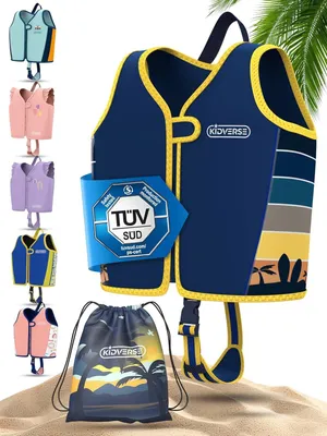 Produktbild von KIDVERSE Schwimmweste Kinder 3-6 Jahre - e Schwimmwesten - Schwimmhilfe Kinder 3-6 Jahre - Kinderschwimmweste zum Schwimmen Lernen - Komfort Schwimmweste Kind