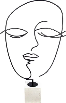 Zdjęcie produktu dla Gilde Skulptur, "Visione", Gesichtsmotiv, Marmor, Metall, schwarz, VE 1, L. 20 cm, B. 96.5 cm, H. 101.5 cm 53142 4063387531426
