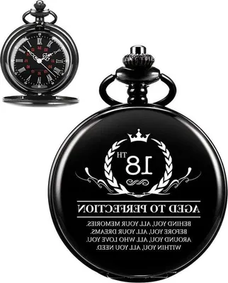 Zdjęcie produktu dla Spersonalizowany męski zegarek kieszonkowy z łańcuszkiem – 21/30/40/50/60 lat