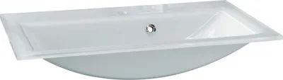 Zdjęcie produktu dla Umywalka szklana FACKELMANN / Umywalka szklana / Wymiary (szer. x wys. x gł.): ok. 80 x 14,5 x 50 cm / Umywalka do zabudowy / Wysokiej jakości umywalka do łazienki i WC / Kolor: biały / Szerokość: 80 cm