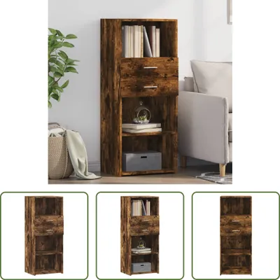 Produktbild von The Living Store Highboard Räuchereiche 50x42,5x124 cm Holzwerkstoff