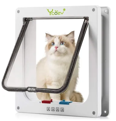 Productafbeelding van Solidchoice - XL Kattendeur met 4-Weg Vergrendeling voor Binnen en Buiten
