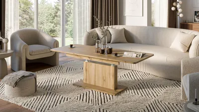 Produktbild von Design Couchtisch Tisch DC-1 - stufenlos höhenverstellbar ausziehbar Esstisch