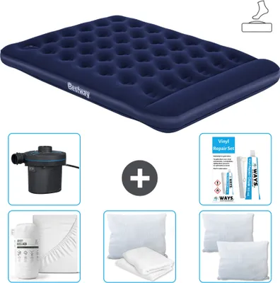 Obrázek produktu pro Bestway nafukovací matrace - pro 2 osoby - 152 x 203 x 28 cm - modrá - včetně příslušenství