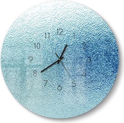 Produktbild von DEQORI Glasuhr Ø50 cm Zahlen 'Milchglas mit Blaustich' Wanduhr Glas Uhr Design leise