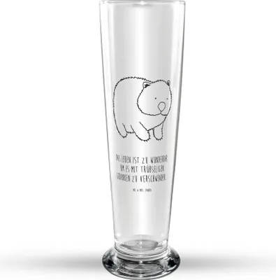 Produktbild von Mr. & Mrs. Panda Bierglas Wombat - Transparent - Geschenk, Bierbecher, Trinkglas, Motivation, Bier Glas, Das Leben Ist schön, Spruch, Glasbierglas, Australien, Glasbecher