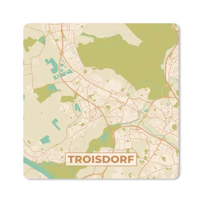 Produktbild von MuchoWow® Mauspad Mousepad Troisdorf - Jahrgang - Karte - Stadtplan 20x20 cm - Mousepads - Maus Mat - Pad - Mausunterlage - Desk Mat - Bureauartikeln