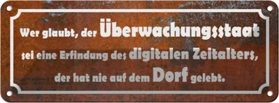Produktbild von vianmo Blechschild 10x27 cm wer glaubt Überwachungsstaat Dekoration Spruch Zitat