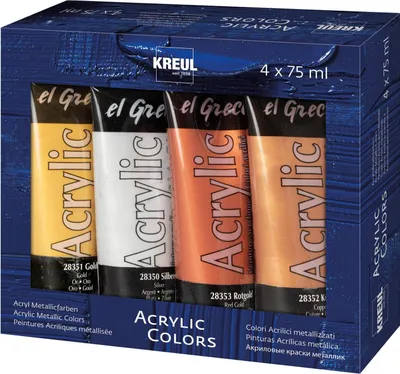 Immagine prodotto di KREUL 28270 KREUL Acrylfarbe el Greco Acrylic Metallic, 75 ml, 4er-Set