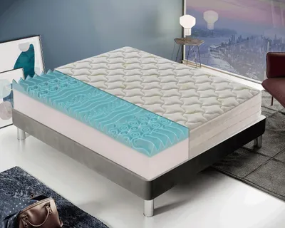 Image de Matelas 140x190 cm, à mémoire de forme, Épaisseur 25 cm,  9 Zones de confort, 5 cm de mémoire de forme , Rigidité H2, 100 % fabriqué en Italie, Housse amovible