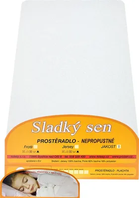Obrázek produktu pro Nepromokavé prostěradlo jersey s gumičkou 90x200  - 1 bílé