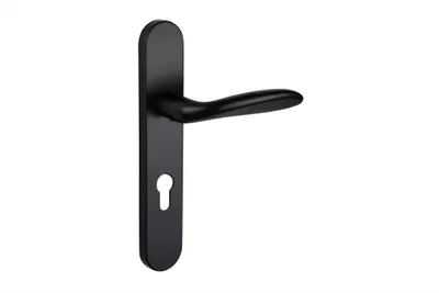 Produktbild von Lavuzo Türgriff Benevento Schwarz mit abgerundetem Schild PC72 - Pro Set