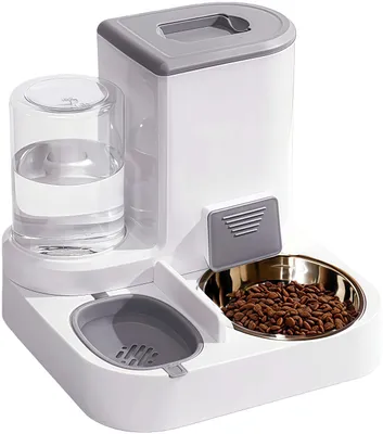 Produktbild von Automatischer Katzen Futter- & Wasserspender (2,2L + 1L) – 2-in-1 Futterautomat für Hunde, Katzen, kleine und Mittelgroße Haustiere